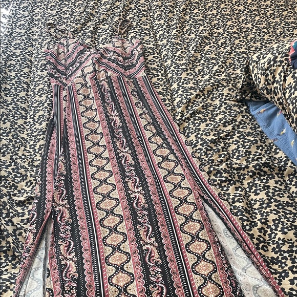 Derek Heart Pink and Black Maxi Dress - Picture 3 of 6